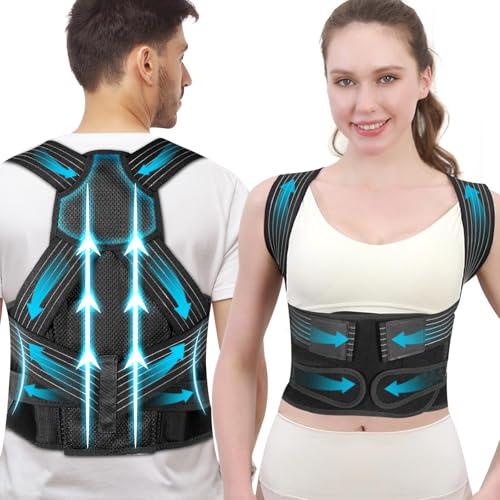 J.COXLOD Posture Corrector for Women and Men with Bionic System, Upgraded Back Brace, Adjustable Full Back Support, Shoulder Straightener, Neck, Upper and Lower Back Pain Relief S-Black-6