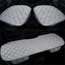 Plush Car Seat Covers Full Set for Sedan, SUV, Truck - Universal Soft Fuzzy Front and Rear Seat Cushion Protectors | Non-Slip, Warm, Machine Washable (Gray, 3-Piece)