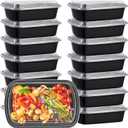 KitchnMore 38oz Meal Prep Containers, Extra Large &Thick Food Storage Containers with Lids, Reusable Plastic,Disposable Bento Box,Stackable,Microwave/Freezer/Dishwasher Safe, BPA Free (30Pack)