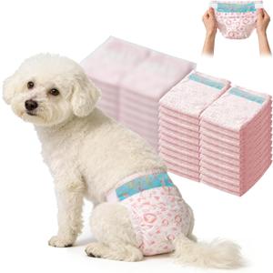 Female Dog Diapers,Disposable Dog Diapers,100 Count,X-Small,Super Absorbent Leak-Proof Diapers for Dogs in Heat,Excitable Urination,or Incontinence