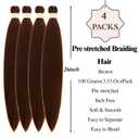 Brown Braiding Hair Pre stretched Curly Braiding Hair for Boho Braids Color 30 Knotless Hypoallergenic Ez Braids