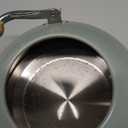 Tea Kettle, Vegoran 100 OZ / 3 Liter Whistling Tea Kettle, Tea Pots for Stove Top Food Grade Stainless Steel with Wood Pattern Folding Handle, Loud Whistle Kettle for Tea, Coffee, Milk (Green)