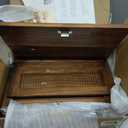 Sunhoo Bread Box for Kitchen Countertop Wooden Bread Storage Container Bin 2 Layer Breadbox Holder Large Capacity Keeper Vintage Farmhouse Food Organizer Pantry Shelf Acrylic Window (Brown)