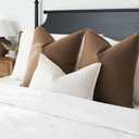 Foindtower Pack of 2 Decorative Cotton Linen Throw Pillow Covers Soft Modern Farmhouse Cushion Cover Cozy Vintage Accent Lumbar Pillowcase for Couch Sofa Bed Living Room Home Decor, 1220 Inch Brown