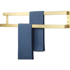 Alise Double Towel Bar 32", SUS304 Stainless Steel Towel Racks for Bathroom Wall Mounted, Space Saving Bathroom Towel Holder, Long Towel Hanger, Brushed Gold