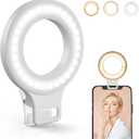 Clip on Ring Light, Kimwood Rechargeable 60 LED Selfie Ring Light for Phone, Laptop, Tablet (3 Models, 5 Level Brightness)