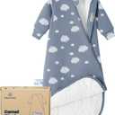 kaiya baby Unisex Sleeping Bag for Babies and Toddlers 2.5 Tog Sleep Sack, Long Sleeve Sleep Sack, Wearable Blanket Baby (0-6M, Blue Sky)