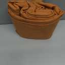 MooMee Flat Top Sheet Only 100% Washed Cotton Linen Like Textured Breathable Durable Soft Comfy (Burnt Orange, King)