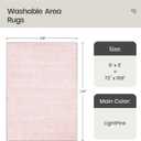 Valenrug Washable Rugs 6x9 - Non Slip 6x9 Area Rugs for Living Room, Stain Resistant Area Rugs for Bedroom, Foldable Machine Washable Area Rug(6'x9', Light Pink)