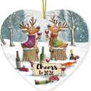 New Year Ornaments - Funny Xmas Gifts for Friends Coworkers Neighbors Family, Unique Ornament Exchange Ideas, Happy New Year 2026 Ceramic Ornaments for Christmas Tree Decorations