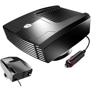 Portable 12V Car Heater, 2 in1 Fast Heating and CoolingFan for Car Windshield Defogger Defroster