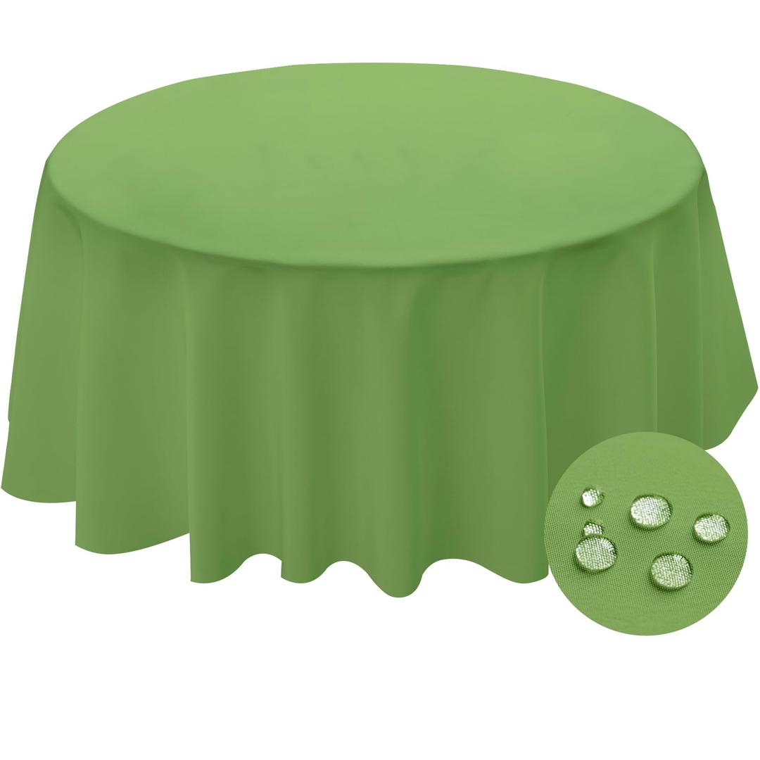 BYDOLL Table Cloth Round 60 Inch Tablecloth Fits Max50 Inch Diameter Top,Blue Washable Outdoor Winkle and Stain Resistant Spillproof Polyester Tablecloths for Round Tables Party Cover