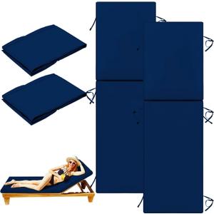 Outdoor Chaise Lounge Cushions Covers for Patio (Not Includes Cushion(Navy Blue, 72"x 22"x 3"-2Pcs)