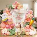 Easter Balloon Garland Arch Kit, 143PCS Happy Easter Party Decorations with Rabbit Carrot Balloons for Spring Birthday Party Baby Shower Decorations
