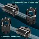 Rail Mount Adapter for Side Deck Mounting Bracket, Fit 7/8" & 1" Round/1" Square Rails Compatible with Scotty Accessories. (Rail Mount Adapter & Side Deck Mounting)