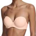 Strapless Bras for Women with Support - Womens Underwire Push Up Plunge Full Coverage Tshirt Bra with Extender (34B)