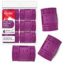 Annie Snap-On Magnetic Hair Rollers  Extra Jumbo 1 3/4 Inch with Locking Snap-Over Hood  Secure Hold No Pins Needed  Purple, 6 Count