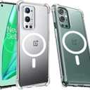 for One Plus 9 Pro Clear Case, Compatible with MagSafe, Military-Grade Protection, Non-Yellowing, Scratch-Resistant Back, Magnetic Phone Case, Slim Fit Full Body Shockproof Case (Clear)