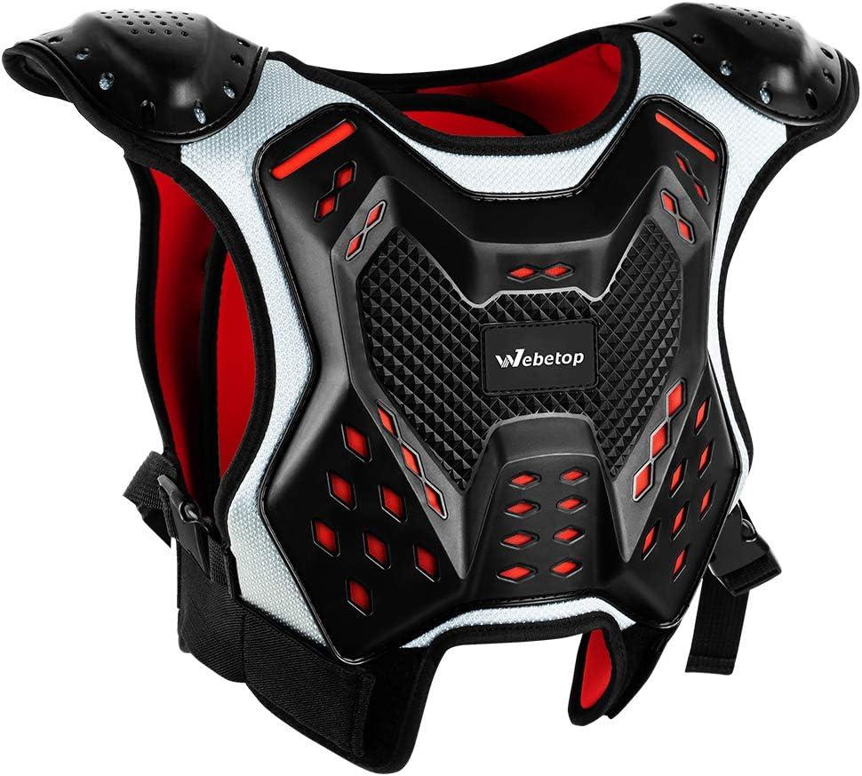 Webetop Youth ATV Chest Protector Motocross Armor Vest for Kids Dirt Bike Mountain Cycling M (M for height 4.26'-4.76')