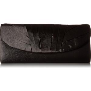 Jessica McClintock Angel Satin Tuxedo Flap Evening Clutch (One Size, Black)