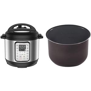 Instant Pot Duo Plus 9-in-1 Electric Pressure Cooker and Ceramic Inner Cooking Pot Mini 3-Qt Bundle
