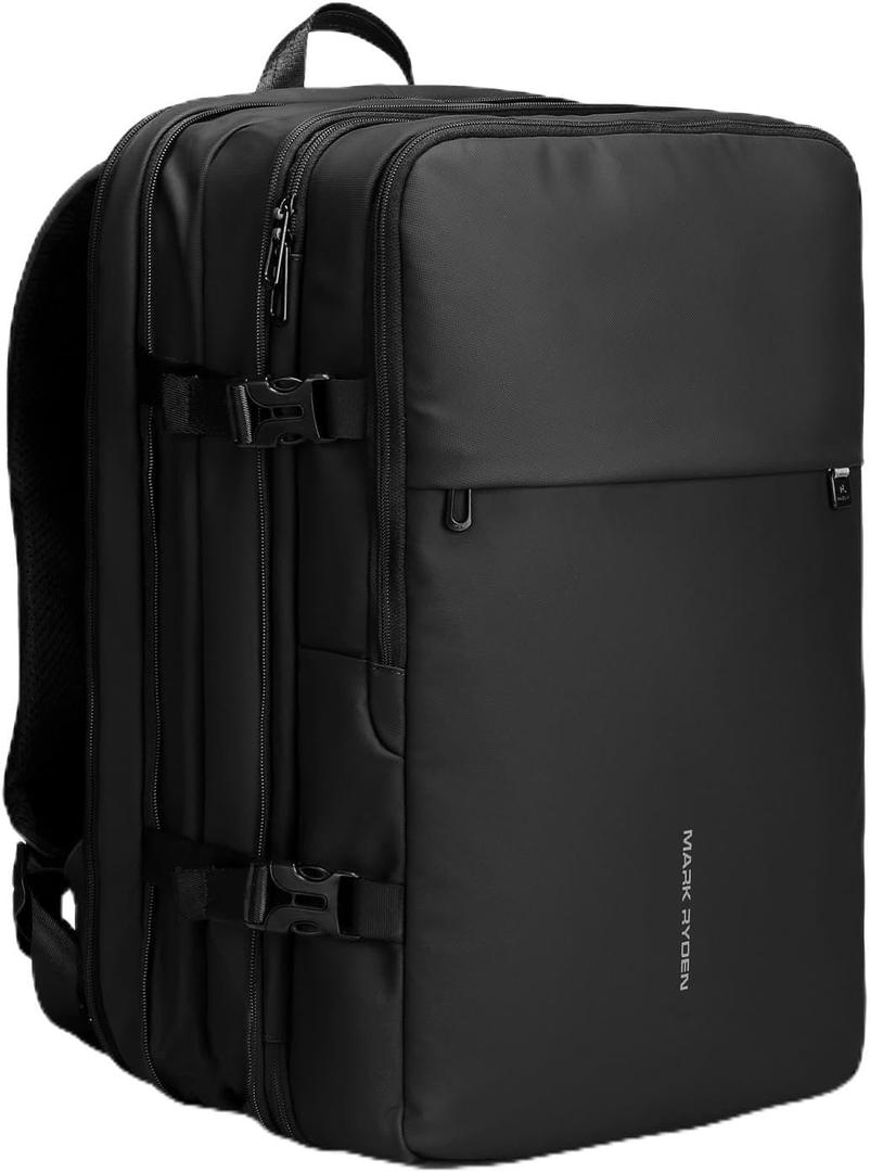 MARK RYDEN ExtraLarge 40L Travel Backpack, Carry On Backpack, Water Resistant Lightweight Daypack for Flight (Black)