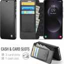 for Samsung Galaxy S26 Ultra Wallet Case Compatible with Magsafe, PU Leather Flip RFID Blocking Card Holder Shockproof Magnetic Women Men Wallet Phone Case Cover for Galaxy S26 Ultra, Black