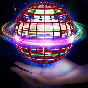 Flying Orb Ball Toy 2024, Upgraded Hover Boomerang Ball Galactic Fidget Spinner, Cosmic Globe Orb Drone Cool Toys Gift for 6 7 8 9 10 11 12+ Years Old Boy Girls Christmas (Red)