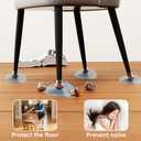 Desk and Chair Leg Protection Cover, Leg Cap, Felt Pad, Prevents Scratches on Floors, Silent, Shedding Prevention, Silicone, Compatible (Leg Shape), Round Shape, Square Shape (Transparent Round, Large