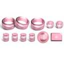 Knob Covers for Honda Civic Accessories 2026 2025 2022-2024 for CRV 2026 2025-2023 for Acura Integra 2025 2024 2023 Hazard Warning Lights, AC, Air Vent, Audio, Push Start Button Cover Ring 12Pcs(Pink)