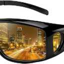 Bio-th Night Driving Glasses Anti Glare, Polarized Night Vision Glasses for Driving, HD Yellow Tint Lens for Rain, Fog & Dark
