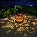 Butterfly Solar Lanterns Outdoor Waterproof Hanging Solar Lights Butterfly Gifts for Women Men Metal Decorative LED Butterflies Lanterns for Yard, Patio, Lawn, Tabletop, Landscape Pathway Garden Decor