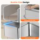 Stainless Steel Litter Box with Metal Lid and Scoop - Enclosed Metal Litter Box for Large Cats, Rust-Resistant, Odor-Control, Easy to Clean, Durable & Long-Lasting with Round Edge (XXL-)