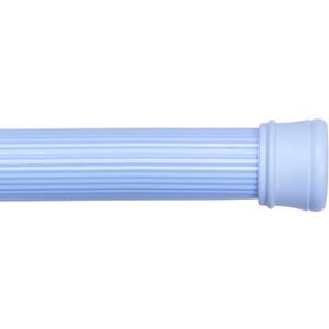 Kenney KN609L/68 Twist & Fit No Tools Spring Tension Standard Shower Curtain Rod with Non-Slip, Non-Scratch Ends, 42-72" Adjustable Length, Easy Install, Blue, 1" Diameter Rust Resistant Steel Tube