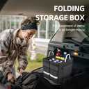 55L Car Trunk Organizer with Reflective Stripes.1680D Polyester Folding Car Organizer with Reinforced Handles, Folding and Multi-Compartment, Storage for SUV, Truck, Sedan (Black, 28L)