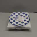 Ceramic Salad Plates Set - 8.5 Inch Kitchen Small Round Dinner - Scratch Resistant Porcelain Microwave Oven Dishwasher Safe - Dishes for Sandwich Dessert Appetizer - Set of 6 - Vintage Blue