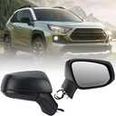 Right Passenger Side Mirror Compatible with Toyota RAV4 2019 2020 2021 2022 2023 2024 Power Heated Turn Signal Blind Spot Door Rear View Mirrors 8 Pins Black