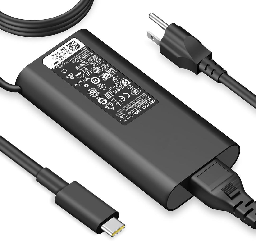 Charger Compatible with Dell Laptop Computer 130W 90W 65W 45W USB C Fast Power Adapter
