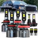 For 2015-2021 GMC Canyon light Bulbs, 9005 High Beam H11 Low Beam H16 Fog Light License Plate Lights Combo, 8PCS