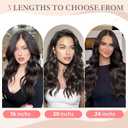 Fliace Clip in Hair Extensions, 6 PCS 1 6 Inch Hair Extensions Clip Ins, Dark Brown Long Wavy Hairpieces(16inch, 6pcs, Dark Brown)