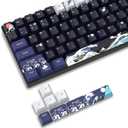 XVX PBT Keycaps 132 Keys, Great Wave Off Kanagawa Japanese Keyboard Keycaps, 5 Side DYESub Custom Keycap Set, Cherry Profile Keycap for Cherry Gateron MX Switches Mechanical Keyboard