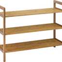 Oceanstar 3-Tier Bamboo Shoe Rack, Natural, 26" W x 23.5" D x 10.7" H