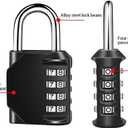 2 x Gym Padlock, 4 Digit Outdoor Waterproof Resettable Combination Padlock for School Gym Locker(1 Pack Black)