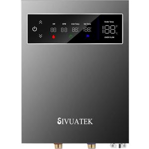 14kW Tankless Water Heater Electric, SIVUATEK 240V Instant On-Demand Hot Water Heater, 2 Point of Use, Self-Modulating, ETL Certified, Endless Water Supply for Home