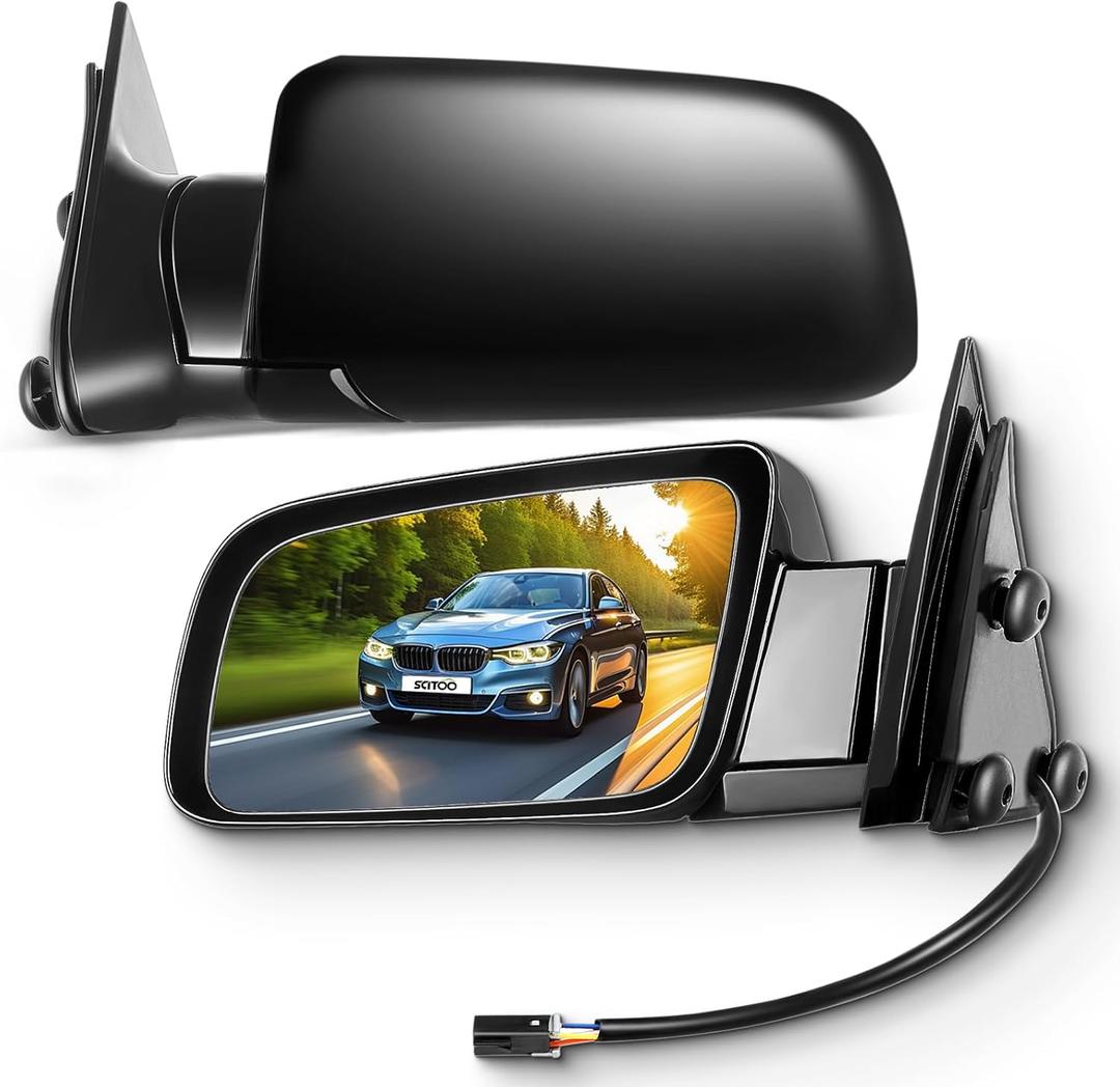 SCITOO Side View Mirrors fit 1988-1999 For Chevy Blazer Suburban Tahoe For GMC Jimmy Yukon Pickup Truck Power Adjusted Driver Passenger Pair Set Mirrors SUV 15764757 15764758
