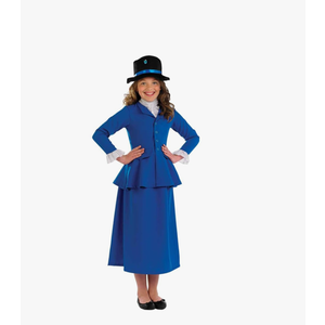fun shack Girls Victorian Nanny Costume, Kids Pioneer Dress, Historical Costume for Girls, Classic Dress-Up Outfit XL