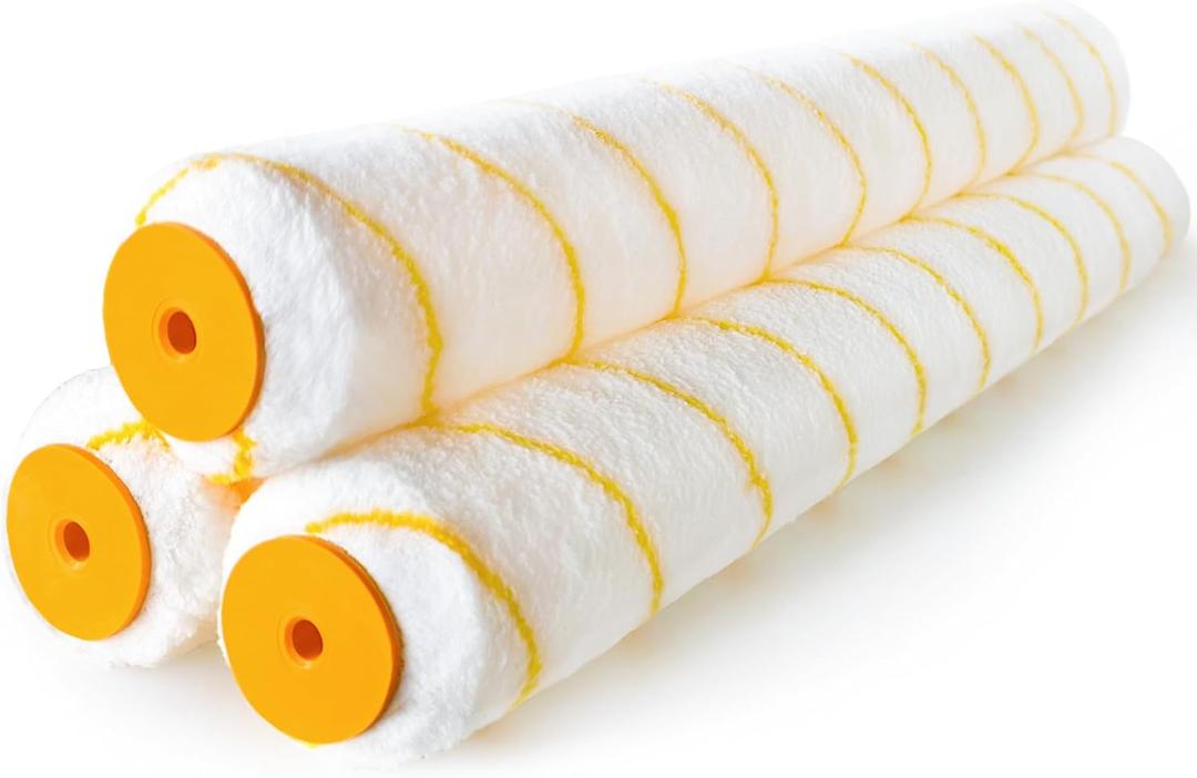 VOOMEY 18 Inch Paint Roller Covers, Microfiber Paint Roller Cover, Suitable for Various Large-Scale Scene Painting, Such as Walls, Ceilings, Etc (Pack of 3,1/2" Nap) VOOMEY 18 Inch Paint Roller Covers, Microfiber Paint Roller Cover, Suitable for Various Large-Scale Scene Painting, Such as Walls, Ceilings, Etc (Pack of 3,1/2" Nap)