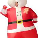 Christmas Inflatable Costume Cosplay Air Blow Up Santa Costumes for Men Women Adult Xmas Halloween Holiday Party Carnival (Santa Claus), Red