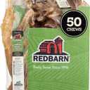 Redbarn Large Beef Tendons 50-Count Natural Long Lasting Dog Chews for Large Dogs - 9 in High Protein Dental Treats with No Additives, Preservatives or Chemicals Best 07/02/29