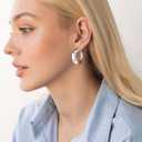 5-8mm Tapered Design Thick Large Hoop Earrings for Women Trendy Hypoallergenic 925 Sterling Silver Post 14K Gold Hoop Earrings Non Tarnish Lightweight Big Chunky Gold Hoops 30/40/50/60MM